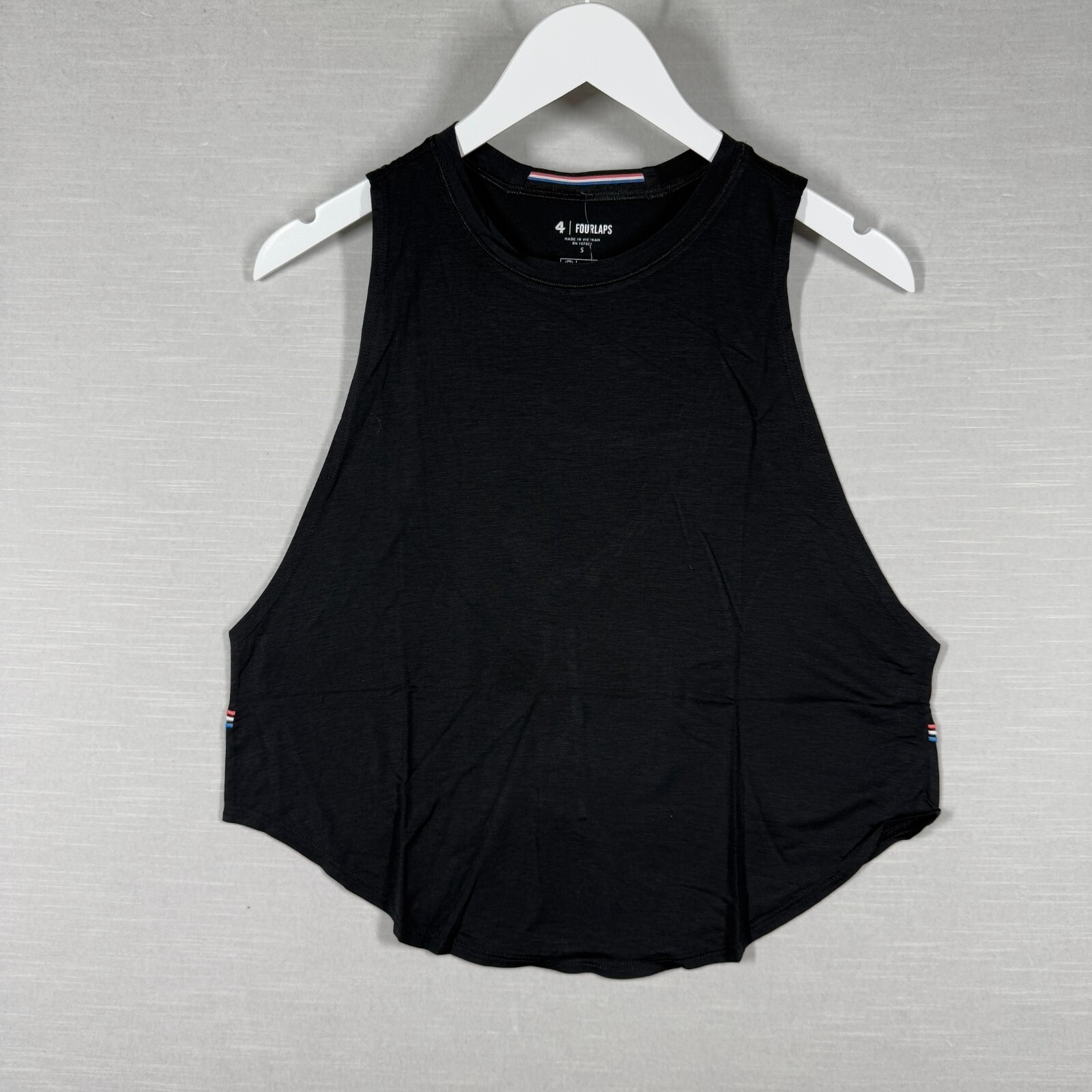 Fourlaps Tops Womens Small Black Curve Tank Athletic Soft Anti Microbial Sports